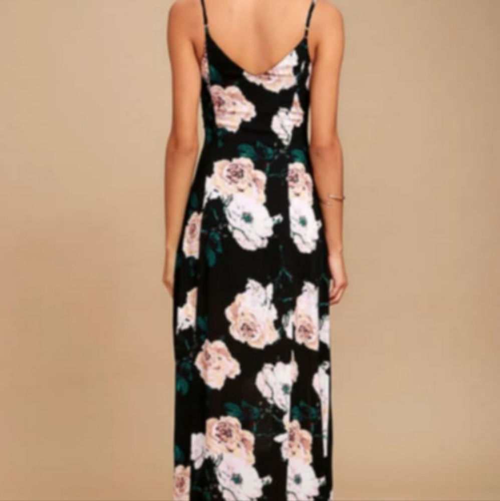 Floral Black Maxi Dress - Picture 3 of 6